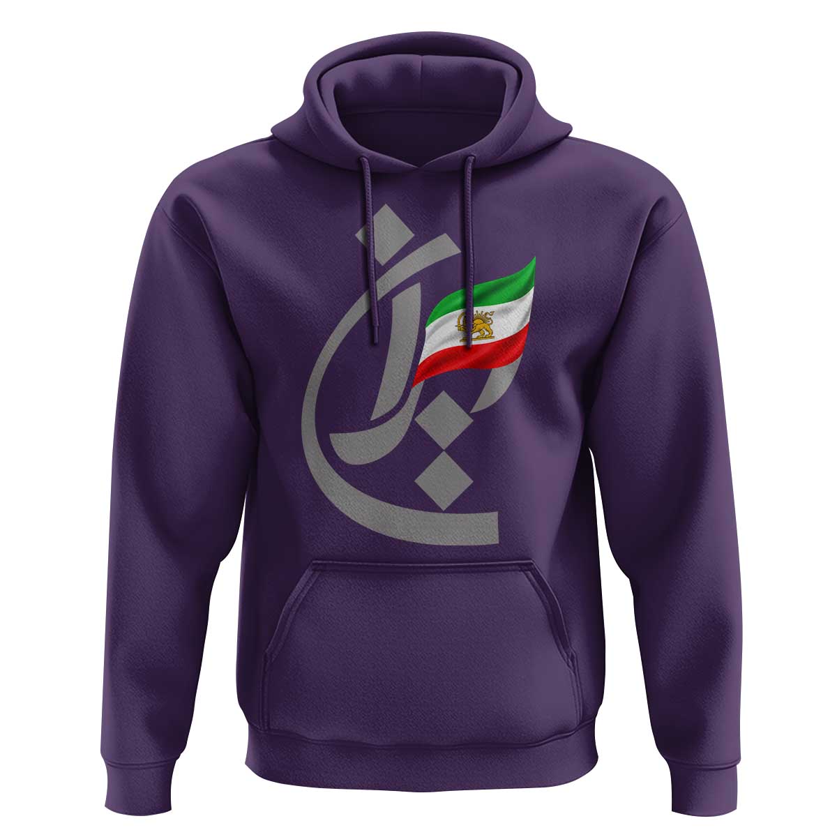 Iran Lion and Sun Flag Persian Calligraphy Hoodie