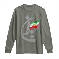 Iran Lion and Sun Flag Persian Calligraphy Long Sleeve Shirt