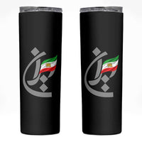 Iran Lion and Sun Flag Persian Calligraphy Skinny Tumbler