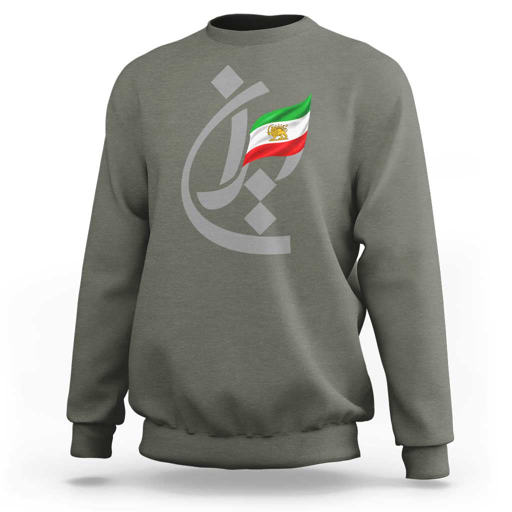 Iran Lion and Sun Flag Persian Calligraphy Sweatshirt