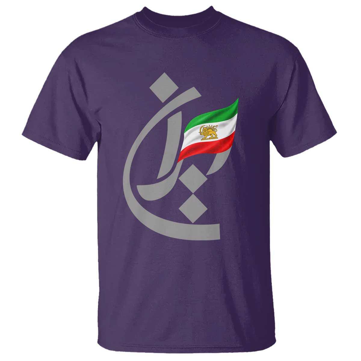 Iran Lion and Sun Flag Persian Calligraphy T Shirt