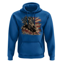 Patiotic Bull Rider Vintage Bull Riding Cowboy American Flag Hoodie