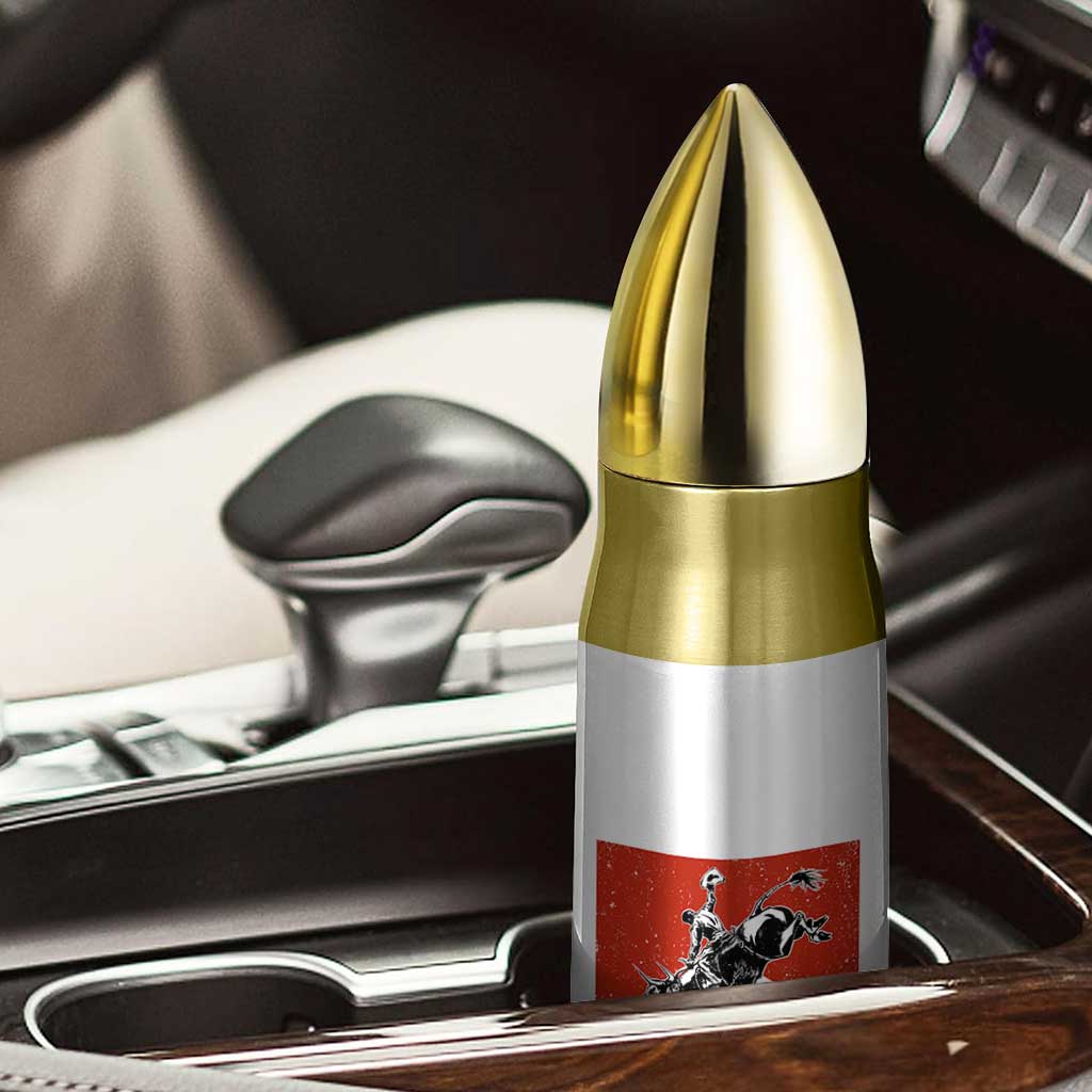 Funny Bull Rider Bullet Tumbler I'll Be Back In 8 Seconds Bull Riding Rodeo