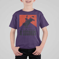 Funny Bull Rider T Shirt For Kid I'll Be Back In 8 Seconds Bull Riding Rodeo