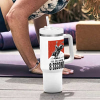 Funny Bull Rider Tumbler With Handle I'll Be Back In 8 Seconds Bull Riding Rodeo