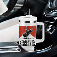Funny Bull Rider Tumbler With Handle I'll Be Back In 8 Seconds Bull Riding Rodeo