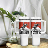 Funny Bull Rider Tumbler With Handle I'll Be Back In 8 Seconds Bull Riding Rodeo