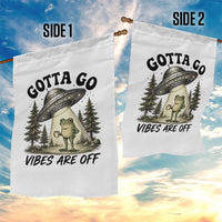 Funny Frog Alien Abduction Garden Flag Gotta Go Vibes Are Off UFO Forest