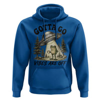Funny Frog Alien Abduction Hoodie Gotta Go Vibes Are Off UFO Forest