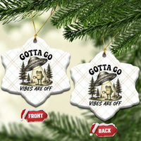 Funny Frog Alien Abduction Ceramic Ornament Gotta Go Vibes Are Off UFO Forest