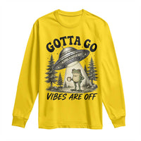 Funny Frog Alien Abduction Long Sleeve Shirt Gotta Go Vibes Are Off UFO Forest