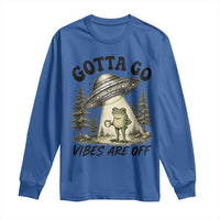 Funny Frog Alien Abduction Long Sleeve Shirt Gotta Go Vibes Are Off UFO Forest