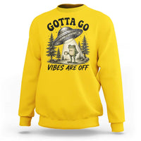 Funny Frog Alien Abduction Sweatshirt Gotta Go Vibes Are Off UFO Forest