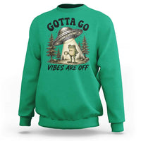 Funny Frog Alien Abduction Sweatshirt Gotta Go Vibes Are Off UFO Forest