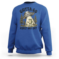 Funny Frog Alien Abduction Sweatshirt Gotta Go Vibes Are Off UFO Forest