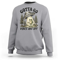Funny Frog Alien Abduction Sweatshirt Gotta Go Vibes Are Off UFO Forest