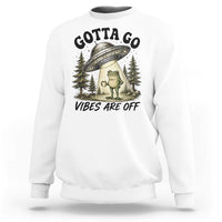 Funny Frog Alien Abduction Sweatshirt Gotta Go Vibes Are Off UFO Forest