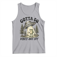 Funny Frog Alien Abduction Tank Top Gotta Go Vibes Are Off UFO Forest