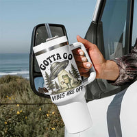 Funny Frog Alien Abduction Tumbler With Handle Gotta Go Vibes Are Off UFO Forest