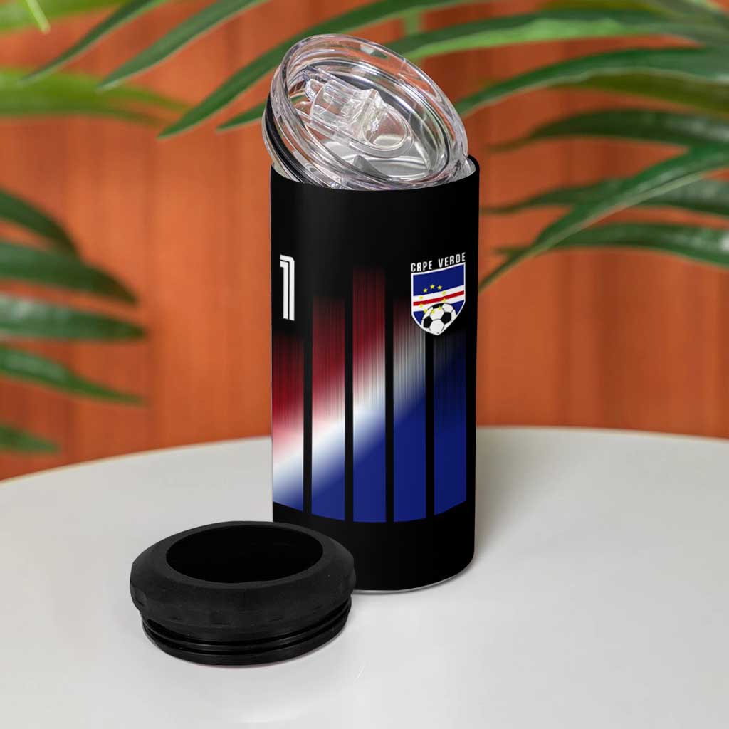 Cape Verde Flag Retro Sports Cabo Verdean Roots 4 in 1 Can Cooler Tumbler