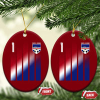 Cape Verde Flag Retro Sports Cabo Verdean Roots Ceramic Ornament