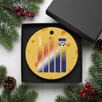 Cape Verde Flag Retro Sports Cabo Verdean Roots Ceramic Ornament