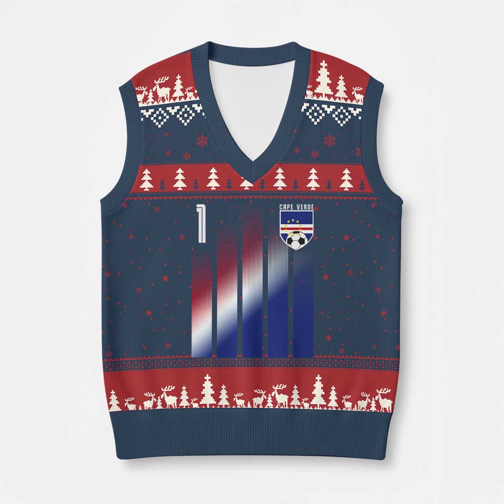 Cape Verde Flag Retro Sports Cabo Verdean Roots V-Neck Knit Sweater Vest