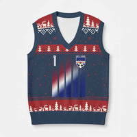 Cape Verde Flag Retro Sports Cabo Verdean Roots V-Neck Knit Sweater Vest