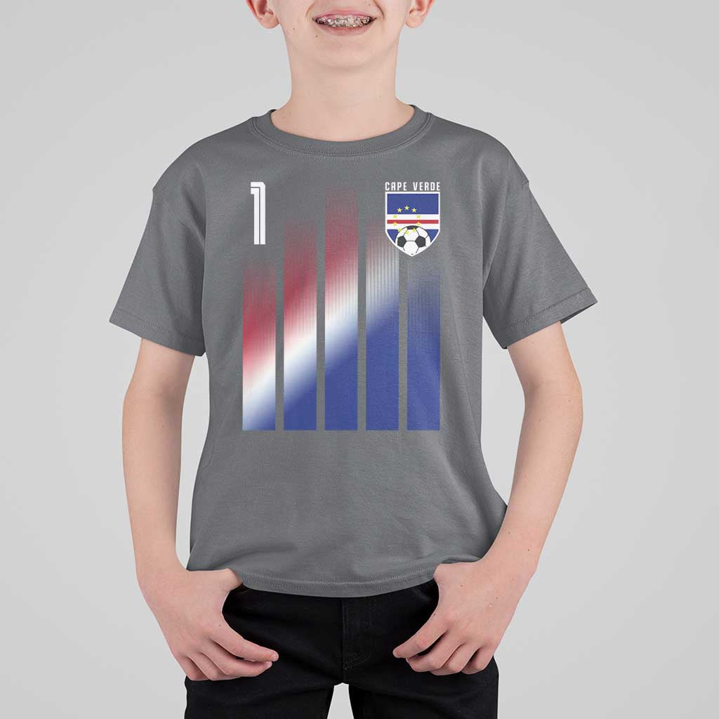 Cape Verde Flag Retro Sports Cabo Verdean Roots T Shirt For Kid