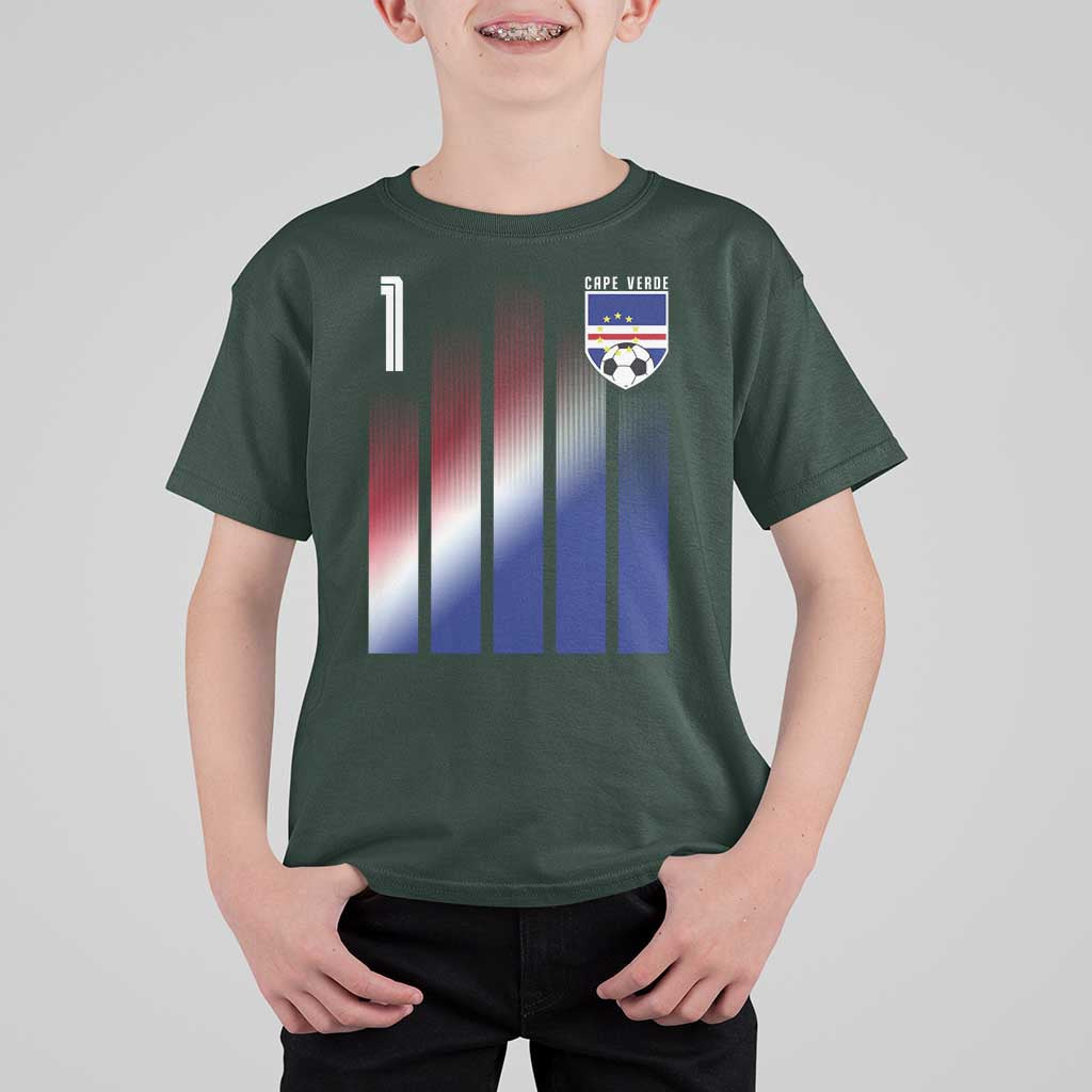 Cape Verde Flag Retro Sports Cabo Verdean Roots T Shirt For Kid