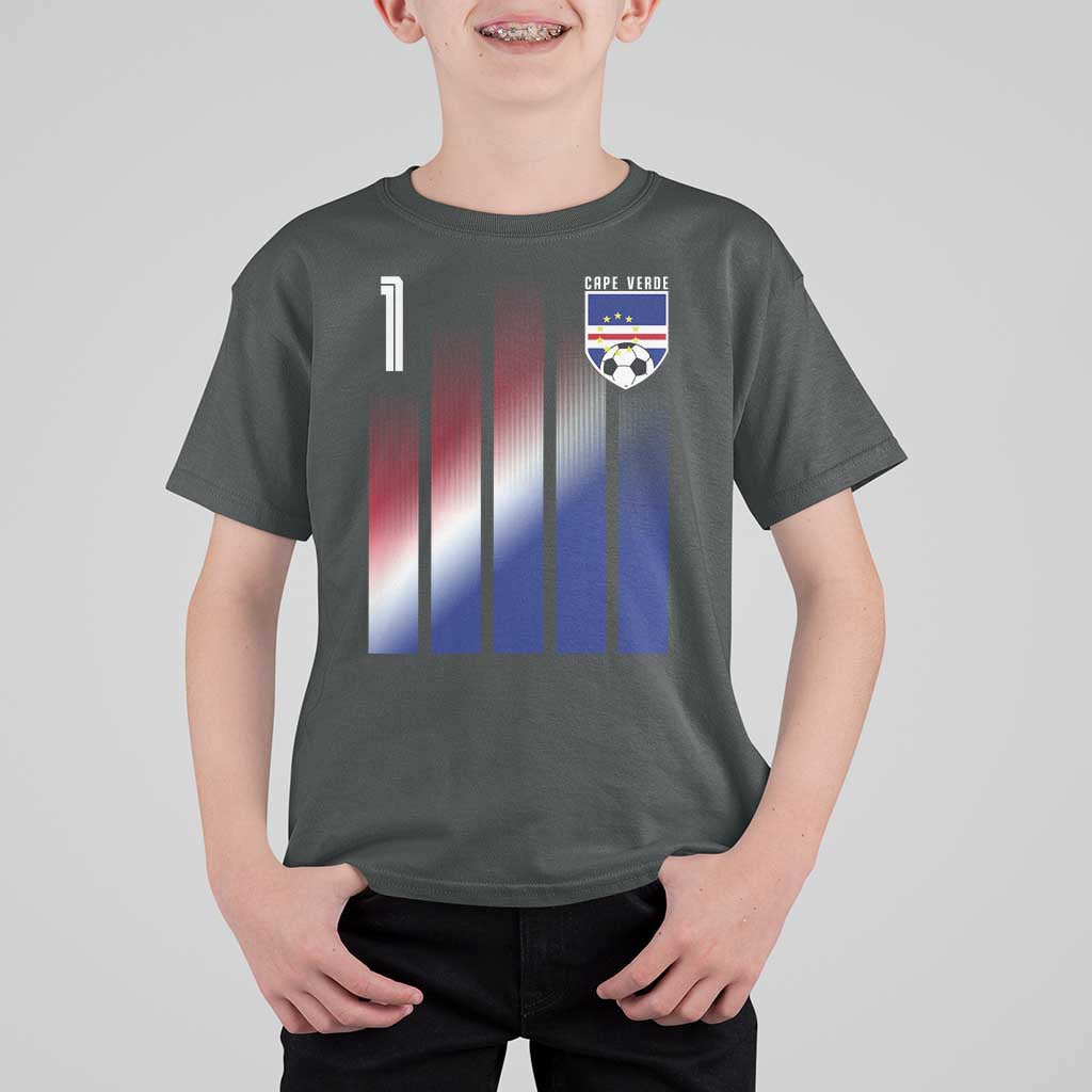 Cape Verde Flag Retro Sports Cabo Verdean Roots T Shirt For Kid