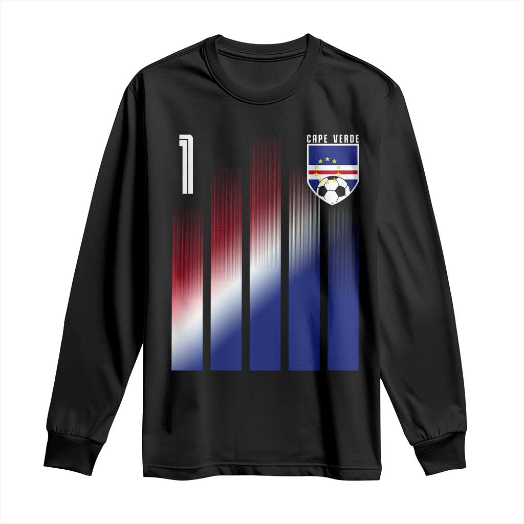 Cape Verde Flag Retro Sports Cabo Verdean Roots Long Sleeve Shirt