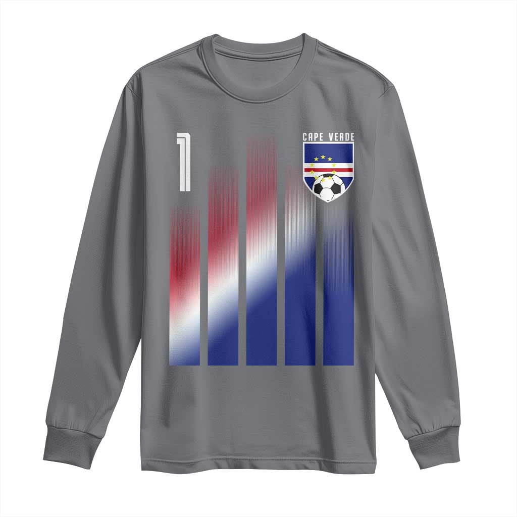 Cape Verde Flag Retro Sports Cabo Verdean Roots Long Sleeve Shirt