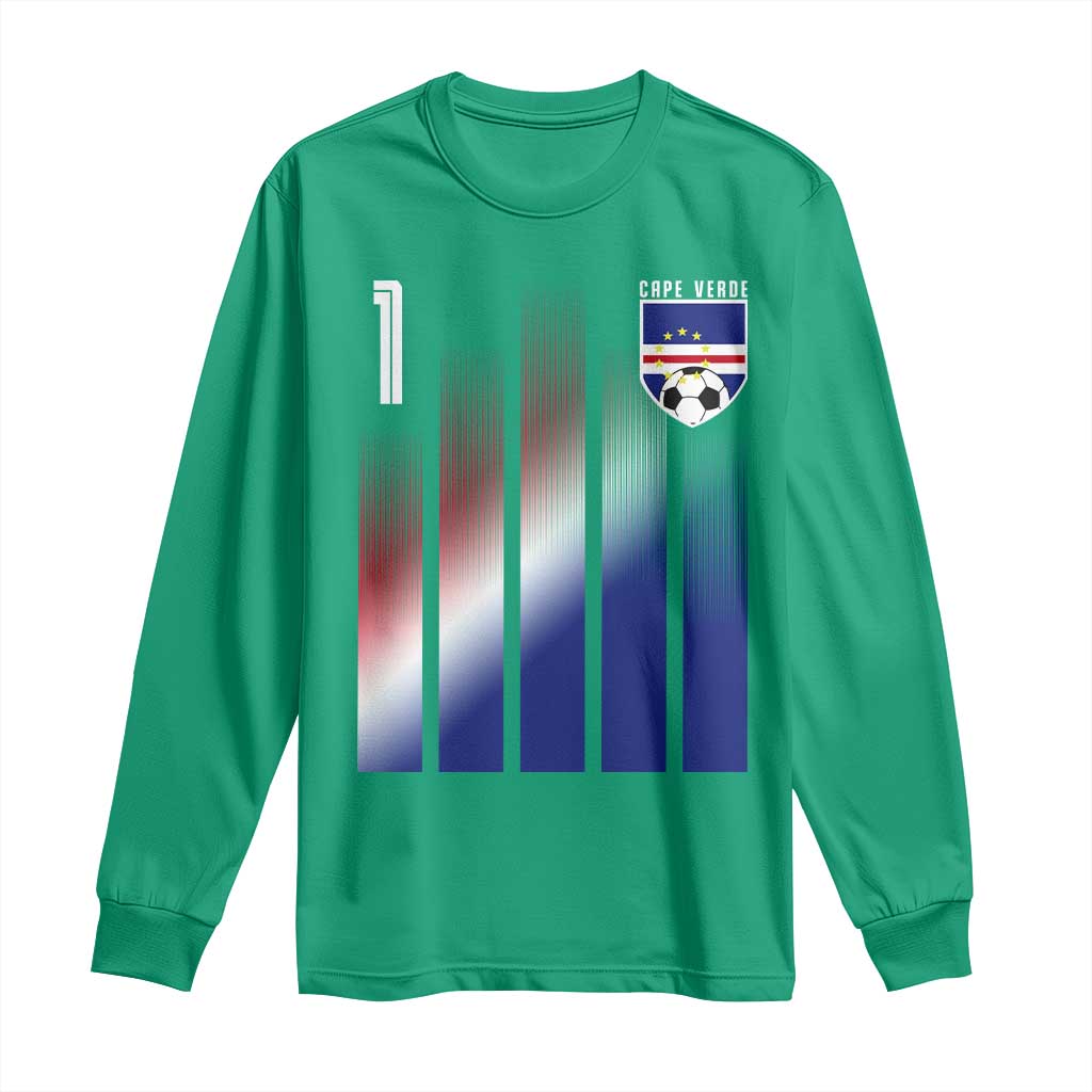 Cape Verde Flag Retro Sports Cabo Verdean Roots Long Sleeve Shirt