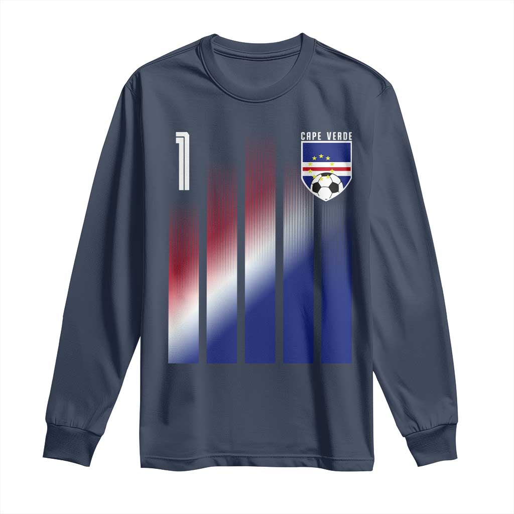Cape Verde Flag Retro Sports Cabo Verdean Roots Long Sleeve Shirt