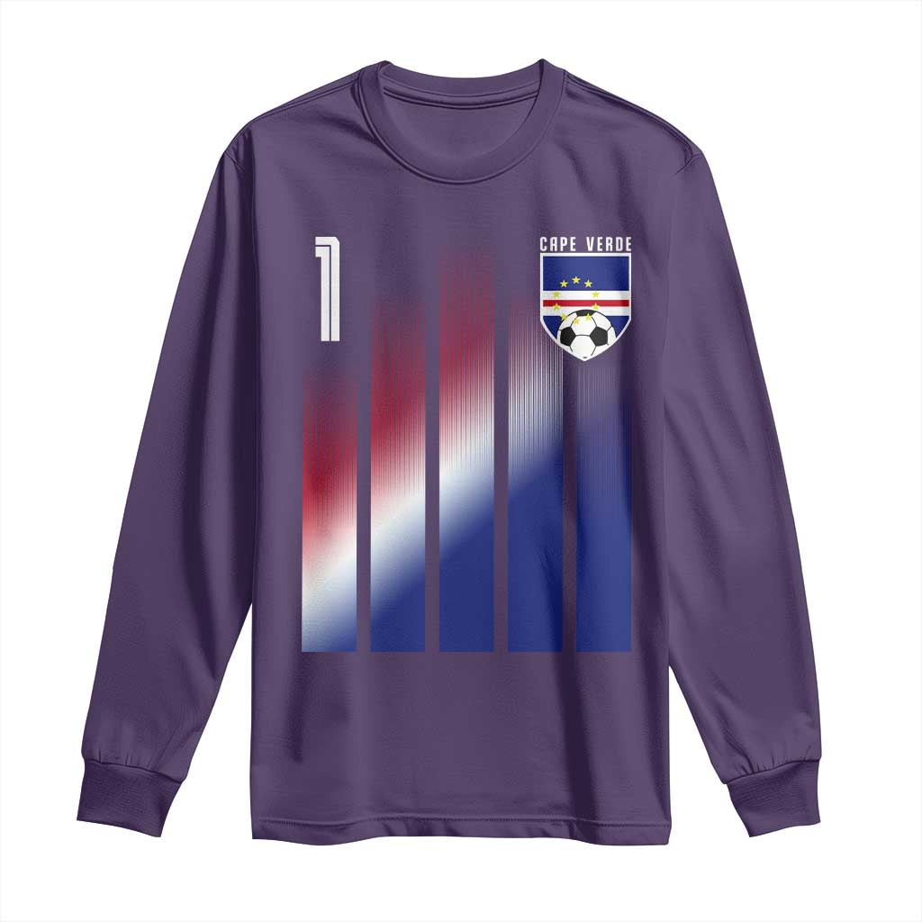 Cape Verde Flag Retro Sports Cabo Verdean Roots Long Sleeve Shirt