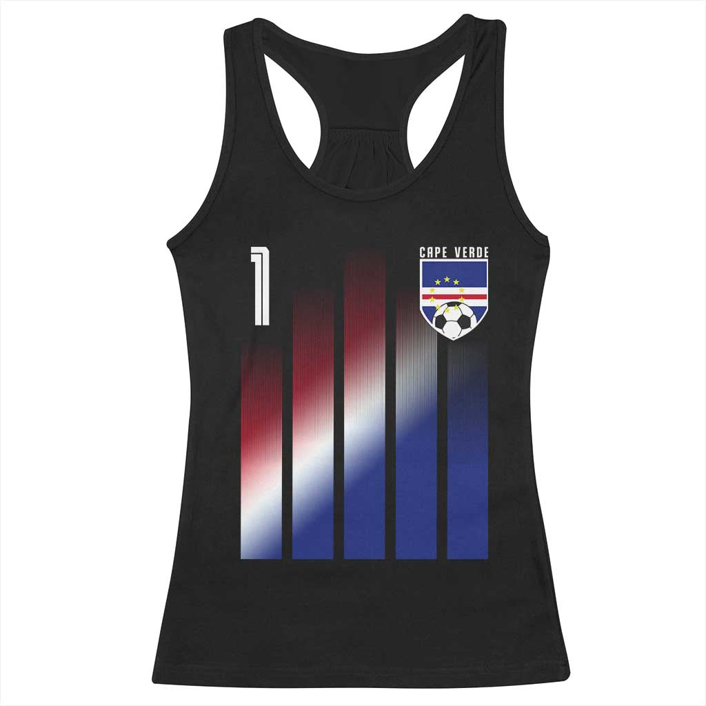 Cape Verde Flag Retro Sports Cabo Verdean Roots Racerback Tank Top