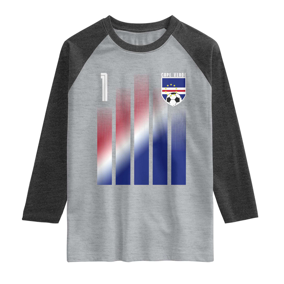 Cape Verde Flag Retro Sports Cabo Verdean Roots Raglan Shirt