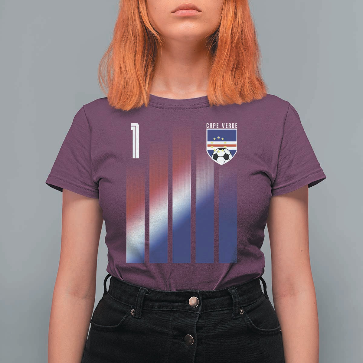 Cape Verde Flag Retro Sports Cabo Verdean Roots T Shirt For Women