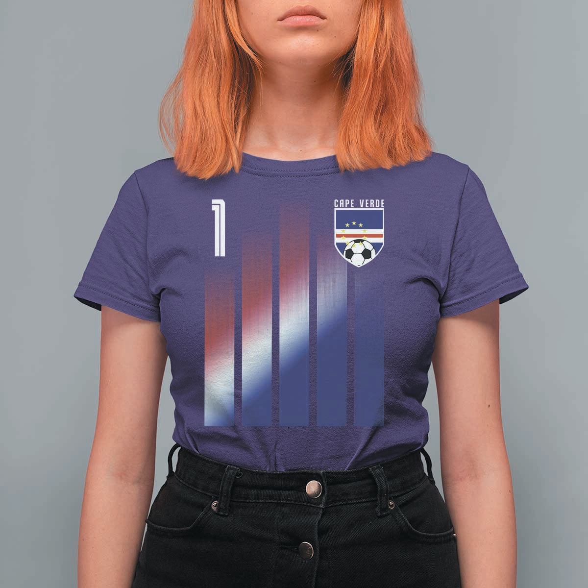 Cape Verde Flag Retro Sports Cabo Verdean Roots T Shirt For Women