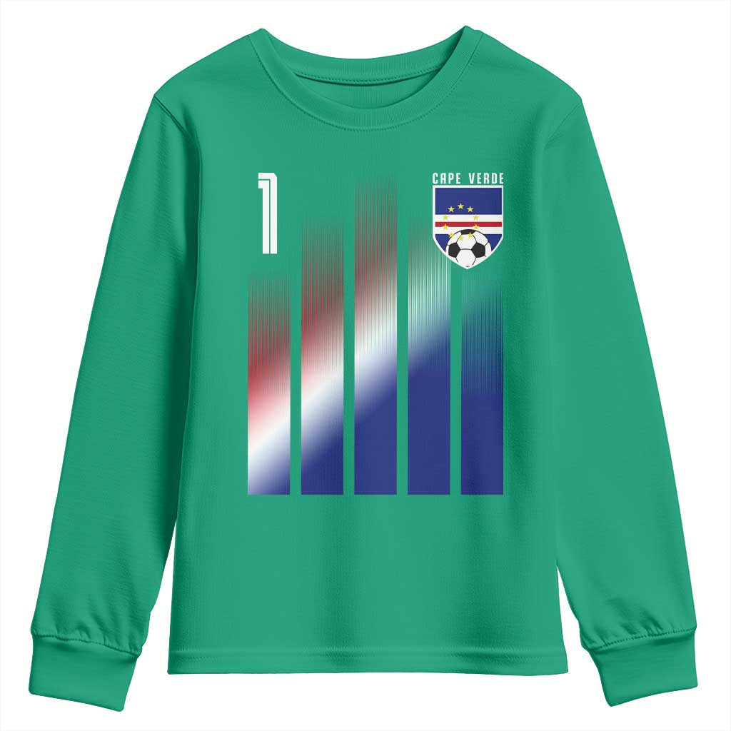 Cape Verde Flag Retro Sports Cabo Verdean Roots Youth Sweatshirt