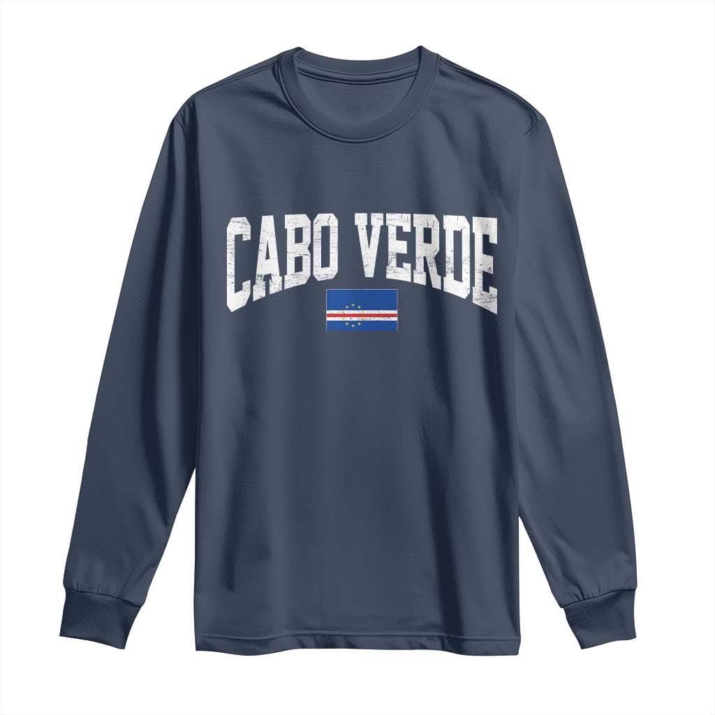 Cabo Verde Sports Throwback Long Sleeve Shirt Cape Verdean Pride Lovers