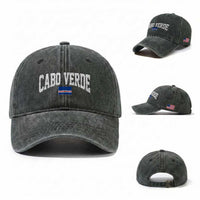 Cabo Verde Sports Throwback Washed Cotton Baseball Cap Cape Verdean Pride Lovers