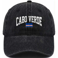 Cabo Verde Sports Throwback Washed Cotton Baseball Cap Cape Verdean Pride Lovers