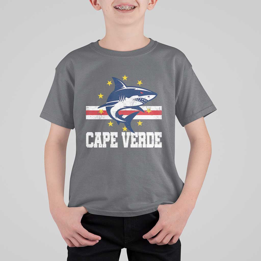 Vintage Cape Verde Shark Cabo Verdean Roots T Shirt For Kid