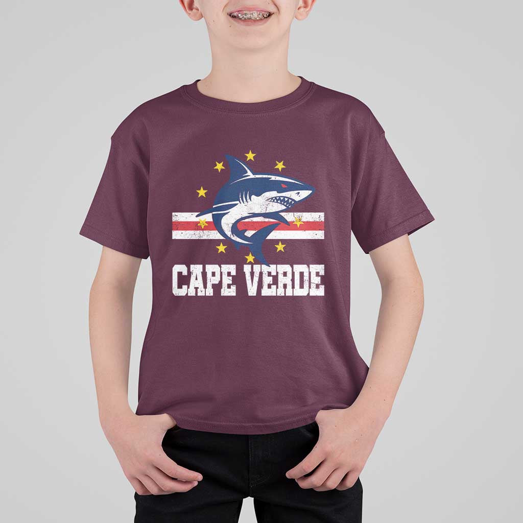 Vintage Cape Verde Shark Cabo Verdean Roots T Shirt For Kid