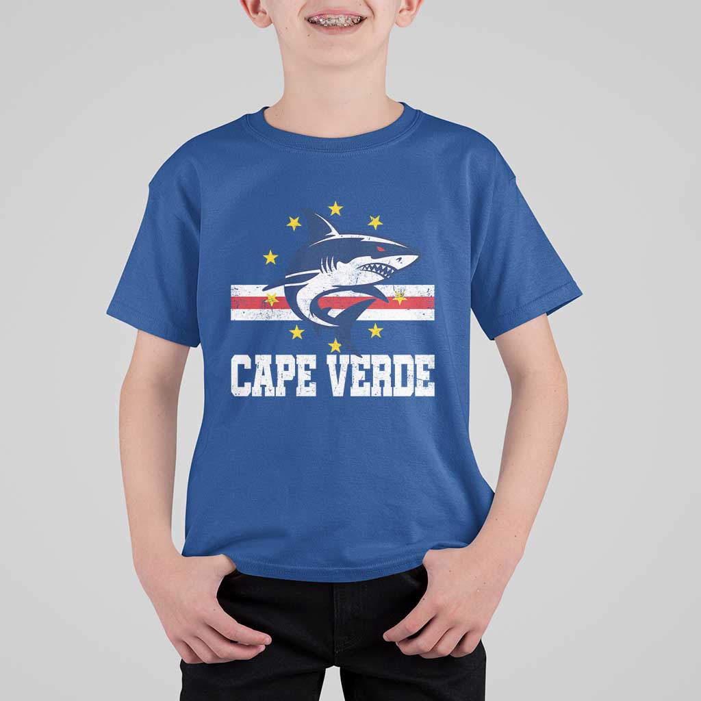 Vintage Cape Verde Shark Cabo Verdean Roots T Shirt For Kid