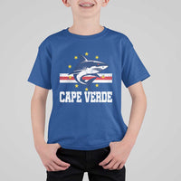 Vintage Cape Verde Shark Cabo Verdean Roots T Shirt For Kid