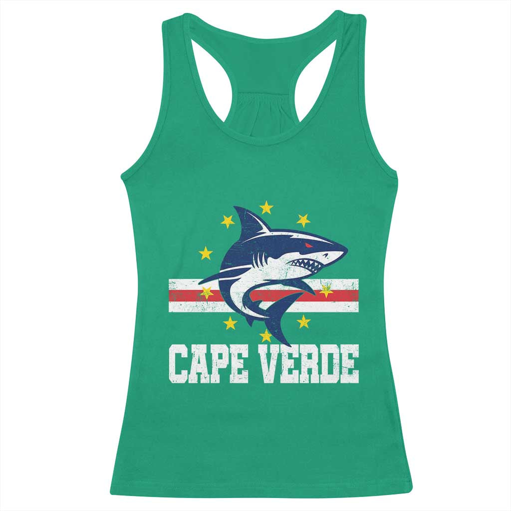 Vintage Cape Verde Shark Cabo Verdean Roots Racerback Tank Top