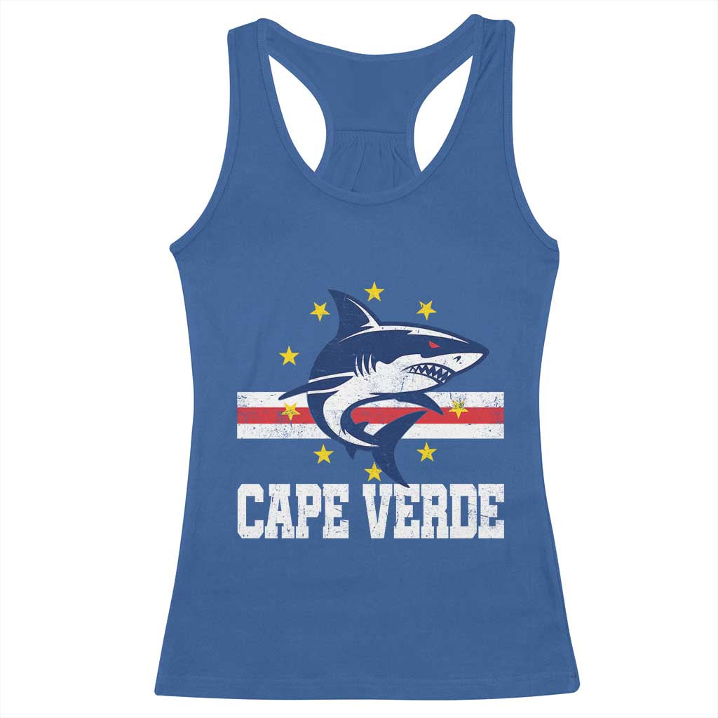 Vintage Cape Verde Shark Cabo Verdean Roots Racerback Tank Top